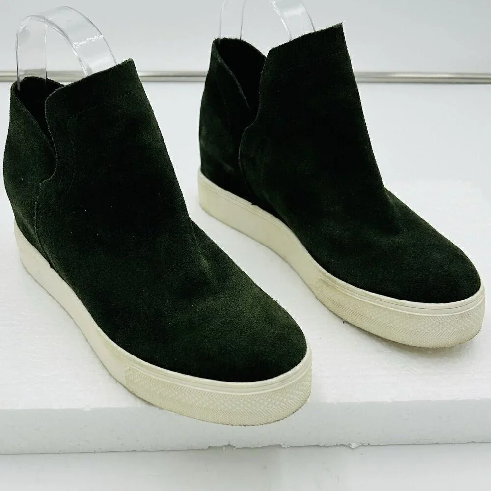 Steve Madden Bootie Sneakers Women's Wrangle Dark Green Suede Leather Size 7M